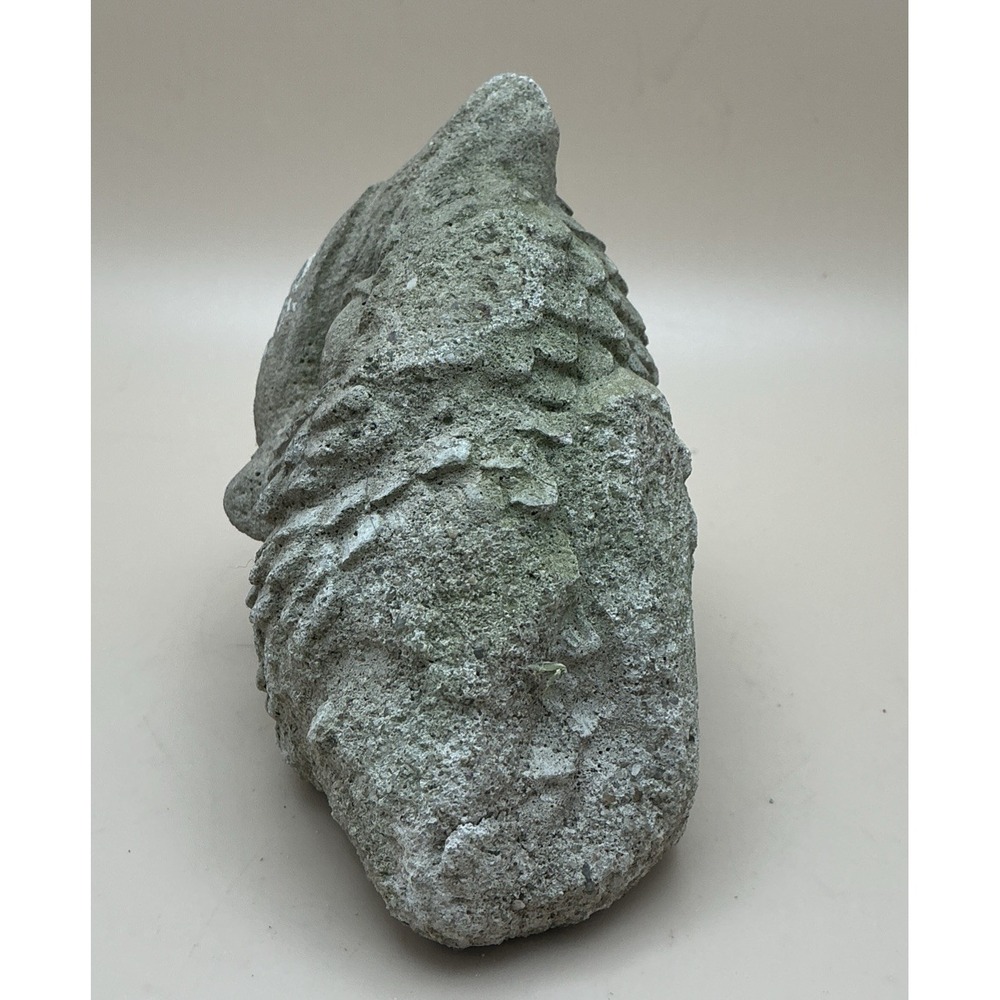 Vintage‎ Cast Stone Decorative Resting Snowy Owl Head Figurine Sculpture - Picture 2 of 8